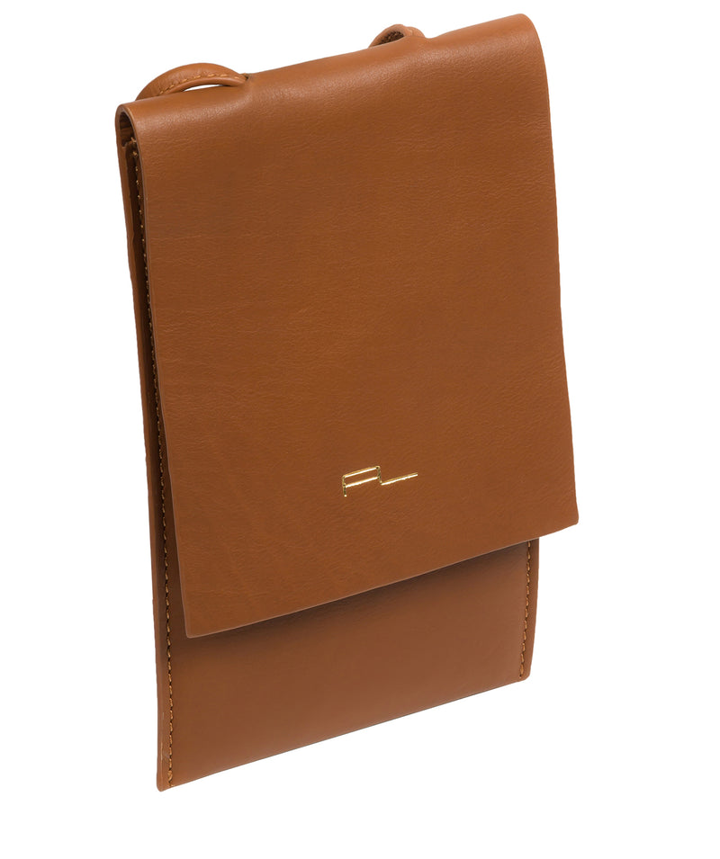 Pure Luxuries Knightsbridge Collection Bags: 'Rina' Oak Nappa Leather Cross Body Phone Bag