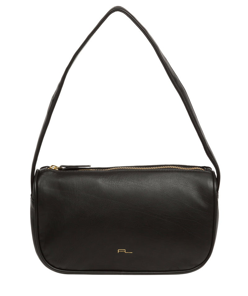 Pure Luxuries Knightsbridge Collection Bags: 'Alicia' Black Leather Grab Bag
