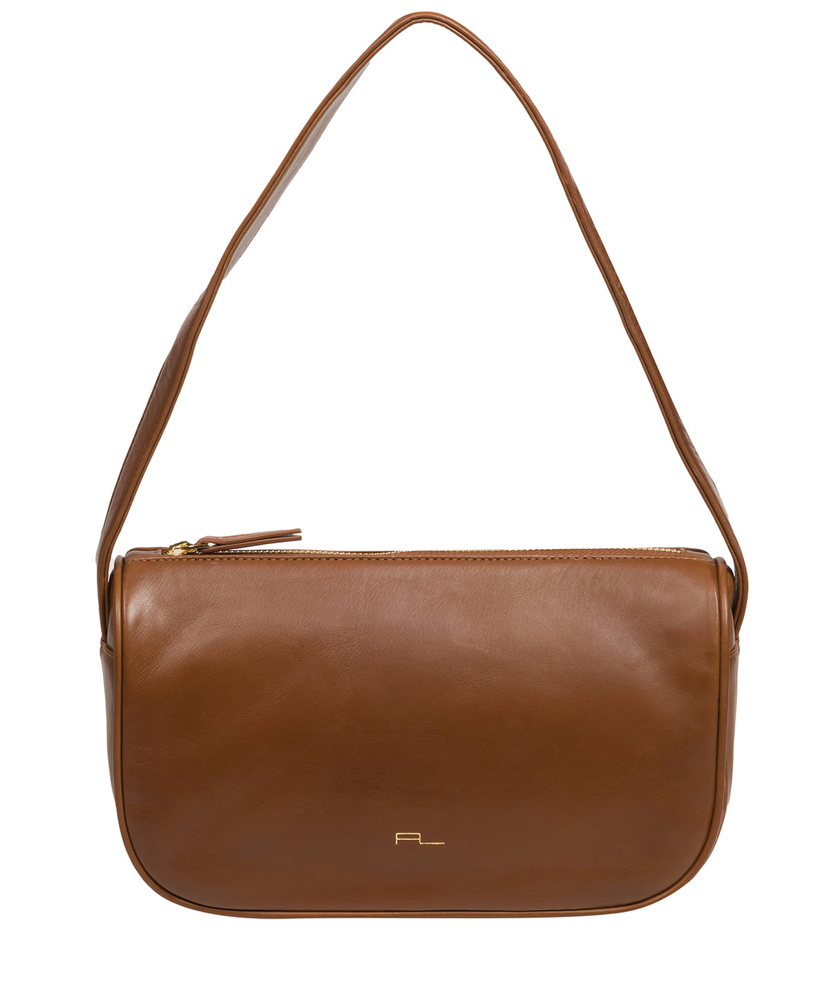Pure Luxuries Alicia chestnut Nappa leather grab bag front view