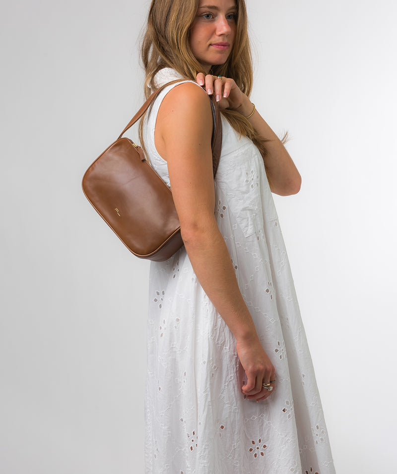 Pure Luxuries Knightsbridge Collection Bags: 'Alicia' Chestnut Nappa Leather Grab Bag