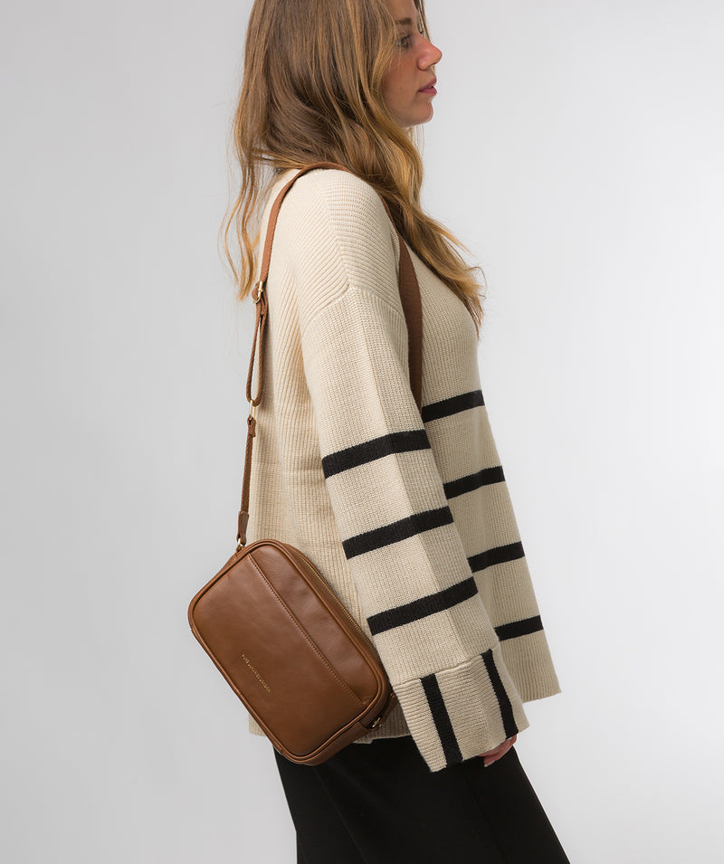 Pure Luxuries Knightsbridge Collection Bags: 'Dion' Chestnut Nappa Leather Cross Body Bag