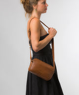 Pure Luxuries Knightsbridge Collection Bags: 'Dion' Oak Nappa Leather Cross Body Bag