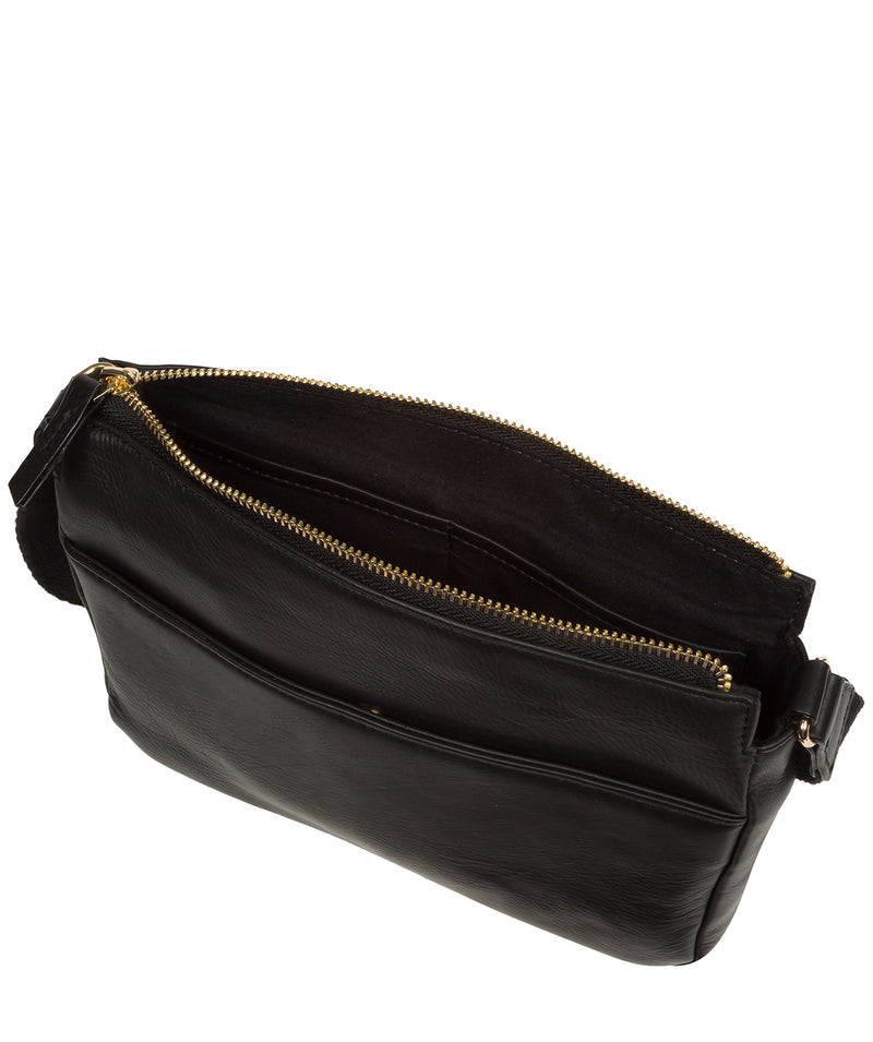 Pure Luxuries Knightsbridge Collection Bags: 'Amber' Black Leather Cross Body Bag