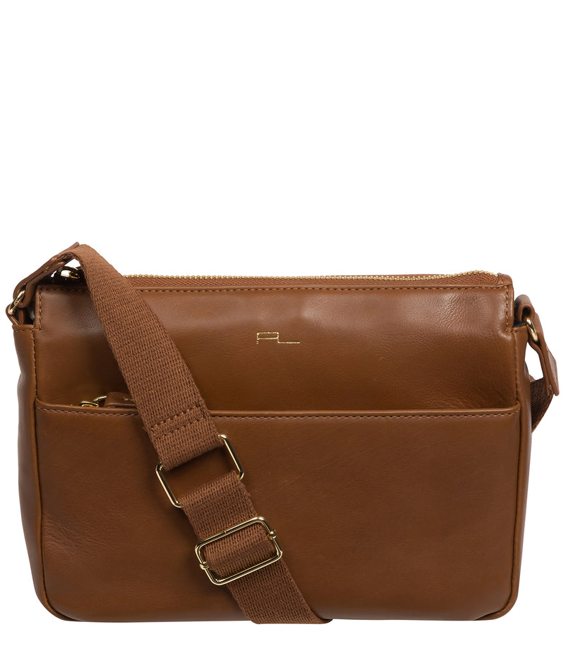 Pure Luxuries Knightsbridge Collection Bags: 'Amber' Chestnut Leather Cross Body Bag