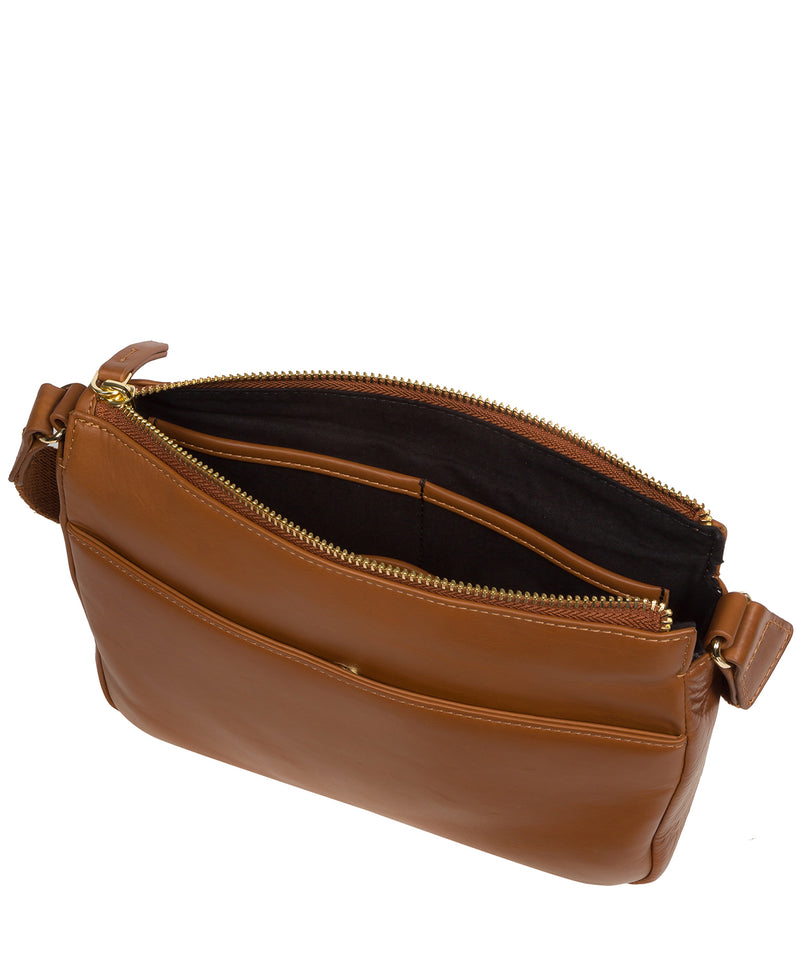 Pure Luxuries Knightsbridge Collection Bags: 'Amber' Oak Leather Cross Body Bag