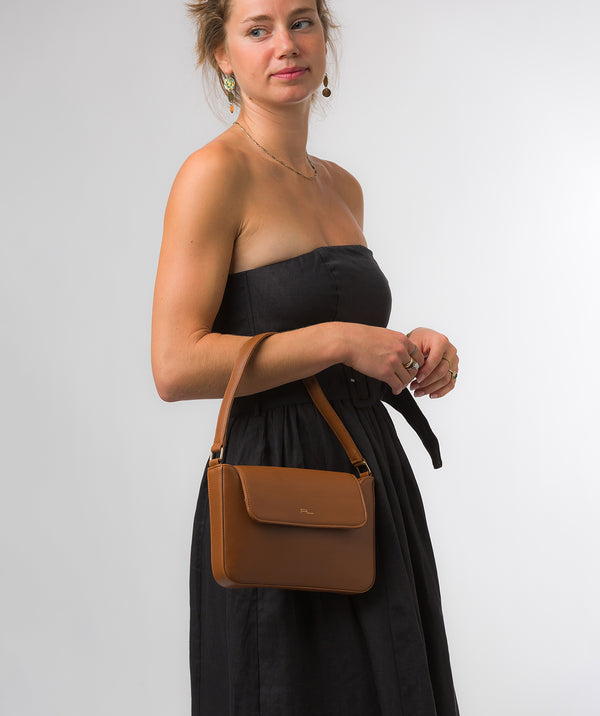 Pure Luxuries Knightsbridge Collection Bags: 'Olivia' Oak Nappa Leather Grab Bag