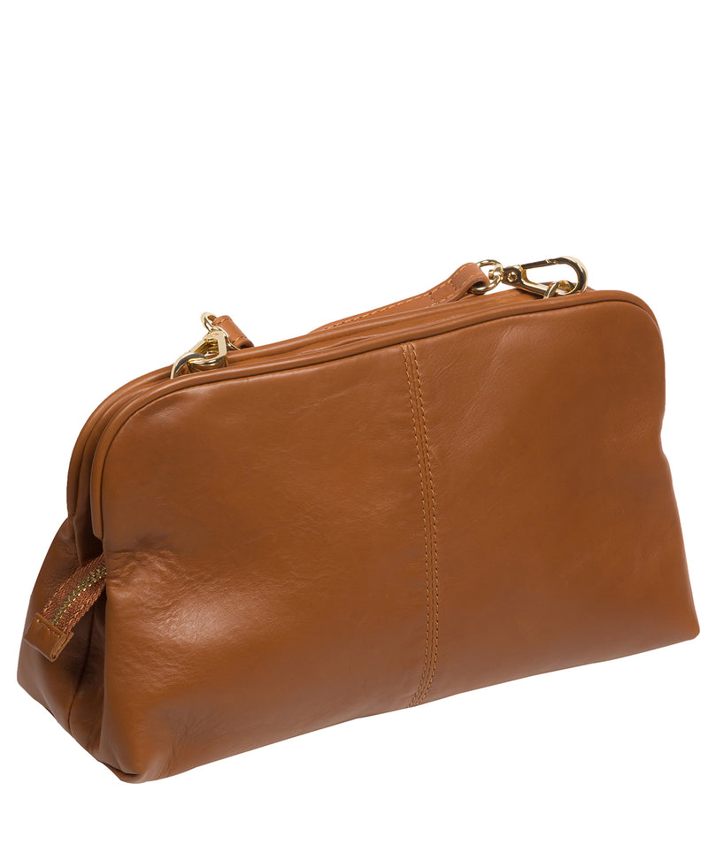 Pure Luxuries Knightsbridge Collection Bags: 'Halsey' Oak Nappa Leather Cross Body Clutch Bag