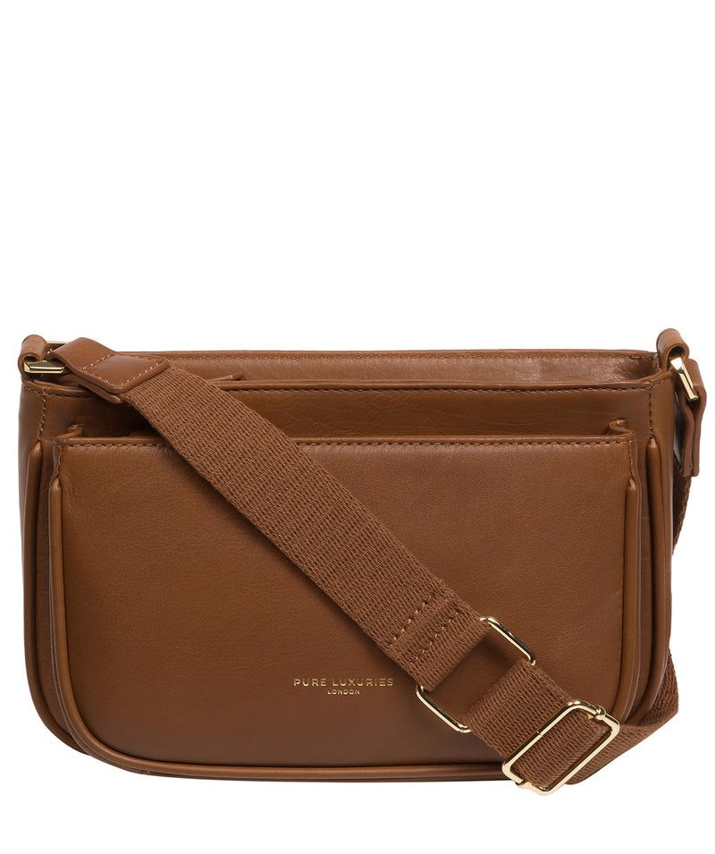 Pure Luxuries Knightsbridge Collection Bags: 'Bree' Chestnut Nappa Leather Cross Body Bag