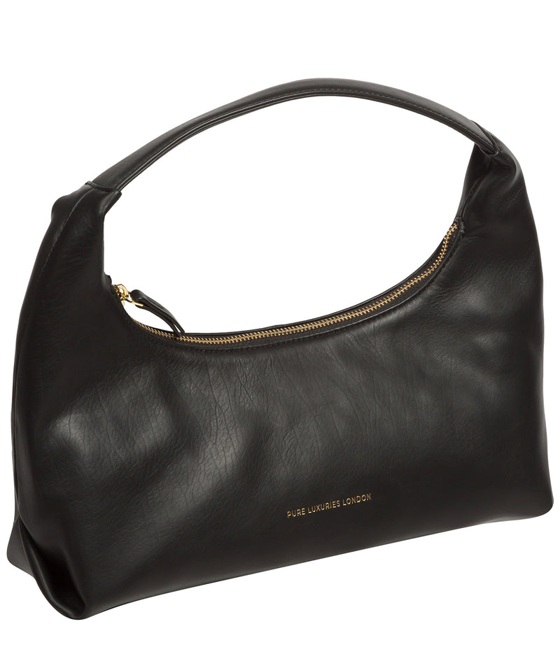 Pure Luxuries Knightsbridge Collection Bags: 'Reese' Black Leather Grab Bag