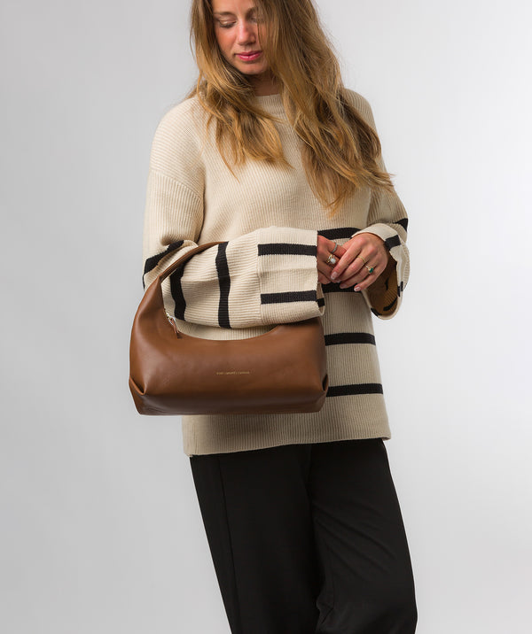 Pure Luxuries Knightsbridge Collection Bags: 'Reese' Chestnut Nappa Leather Grab Bag