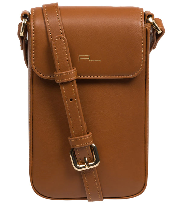 Pure Luxuries Knightsbridge Collection Bags: 'Selena' Oak Leather Cross Body Phone Bag