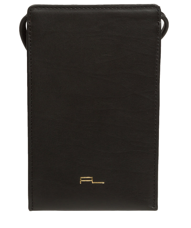 Pure Luxuries Knightsbridge Collection Bags: 'Lana' Black Leather Cross Body Phone Bag