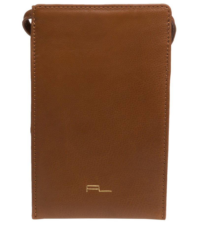 Pure Luxuries Knightsbridge Collection Bags: 'Lana' Chestnut Leather Cross Body Phone Bag
