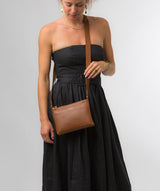 Pure Luxuries Knightsbridge Collection Bags: 'Nessa' Oak Nappa Leather Cross Body Bag