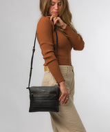 Pure Luxuries Knightsbridge Collection Bags: 'Finola' Black Nappa Leather Cross Body Bag