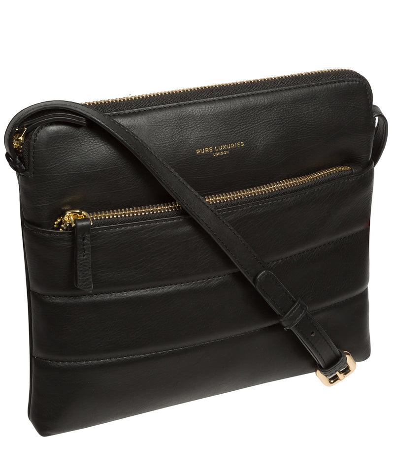 Pure Luxuries Knightsbridge Collection Bags: 'Finola' Black Leather Cross Body Bag