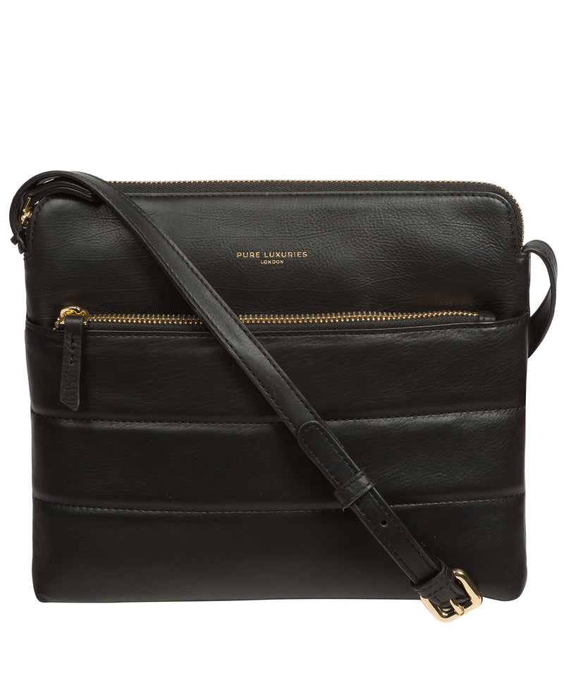 Pure Luxuries Knightsbridge Collection Bags: 'Finola' Black Leather Cross Body Bag