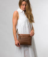 Pure Luxuries Knightsbridge Collection Bags: 'Finola' Chestnut Nappa Leather Cross Body Bag