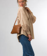 Pure Luxuries Knightsbridge Collection Bags: 'Finola' Oak Nappa Leather Cross Body Bag