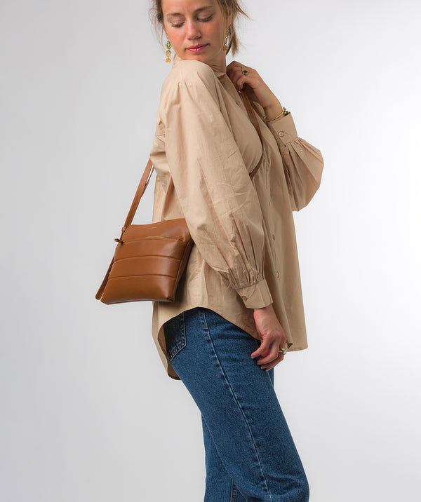 Pure Luxuries Knightsbridge Collection Bags: 'Finola' Oak Nappa Leather Cross Body Bag