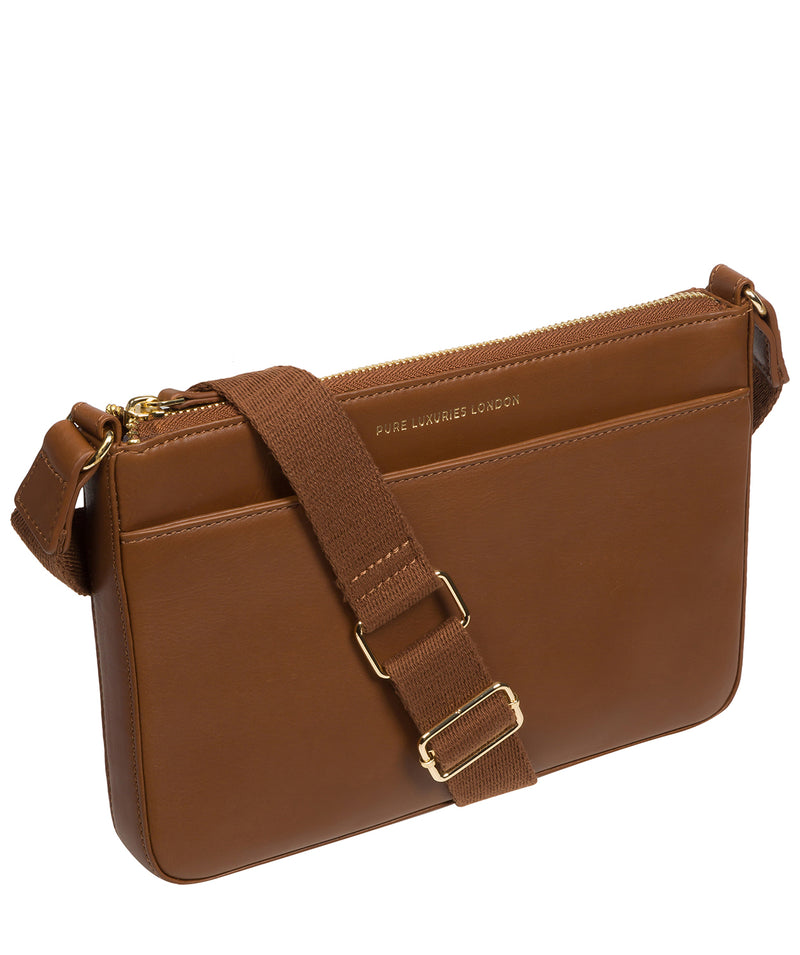 Pure Luxuries Knightsbridge Collection Bags: 'Raye' Chestnut Leather Cross Body Bag