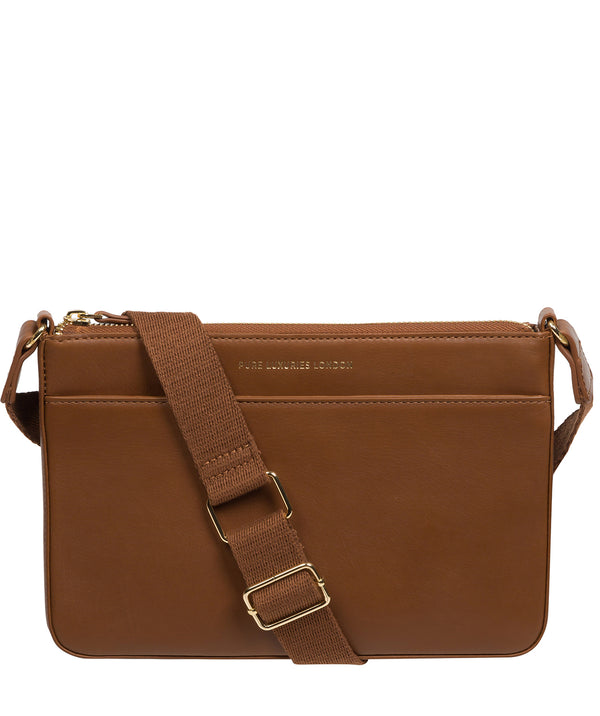 Pure Luxuries Knightsbridge Collection Bags: 'Raye' Chestnut Leather Cross Body Bag