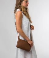 Pure Luxuries Knightsbridge Collection Bags: 'Raye' Chestnut Nappa Leather Cross Body Bag