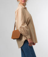 Pure Luxuries Knightsbridge Collection Bags: 'Ella' Oak Nappa Leather Cross Body Bag