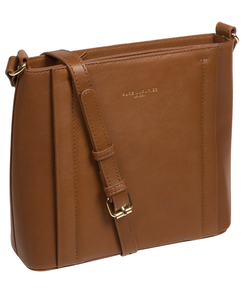 Pure Luxuries Knightsbridge Collection Bags: 'Kali' Chestnut Leather Cross Body Bag
