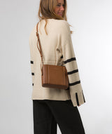 Pure Luxuries Knightsbridge Collection Bags: 'Kali' Chestnut Nappa Leather Cross Body Bag