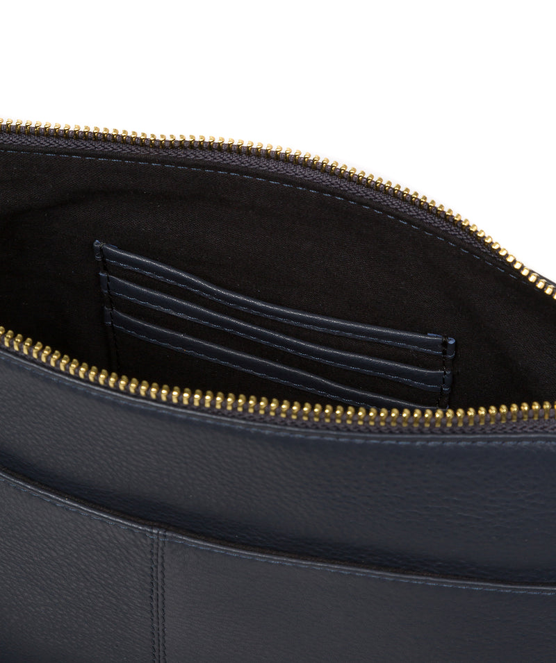 Pure Luxuries Marylebone Collection Bags: 'Isabella' Navy Nappa Leather Grab Bag