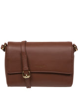 Pure Luxuries Marylebone Collection Bags: 'Charlotte' Dark Tan Nappa Leather Cross Body Bag