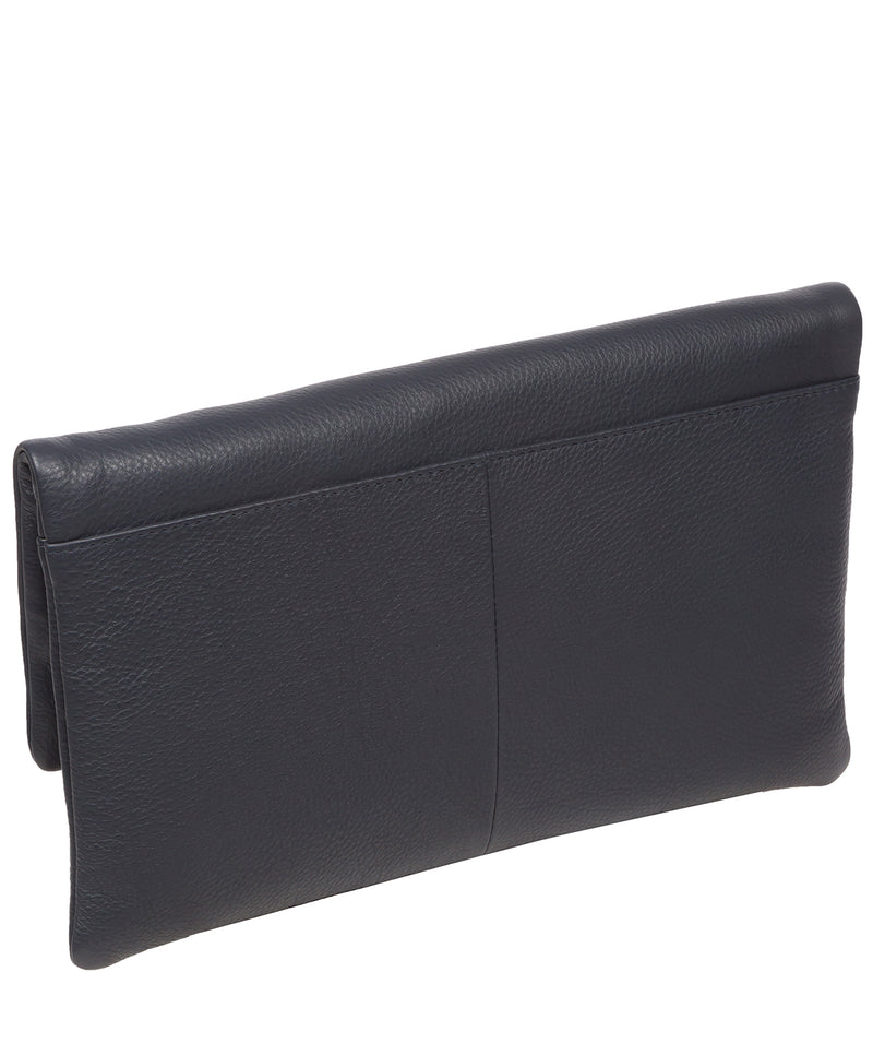 Pure Luxuries Marylebone Collection Bags: 'Amelia' Navy Nappa Leather Clutch Bag