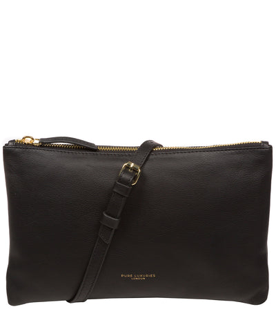 'Anya' Black Nappa Leather Cross Body Evening Bag