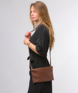 Pure Luxuries Marylebone Collection Bags: 'Anya' Dark Tan Nappa Leather Cross Body Bag