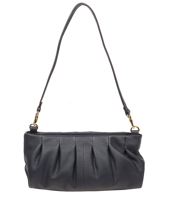 Pure Luxuries Marylebone Collection Bags: 'Victoria' Navy Nappa Leather Grab Clutch Bag