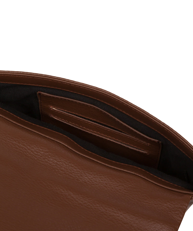 Pure Luxuries Marylebone Collection Bags: 'Zoey' Dark Tan Nappa Leather Cross Body Bag