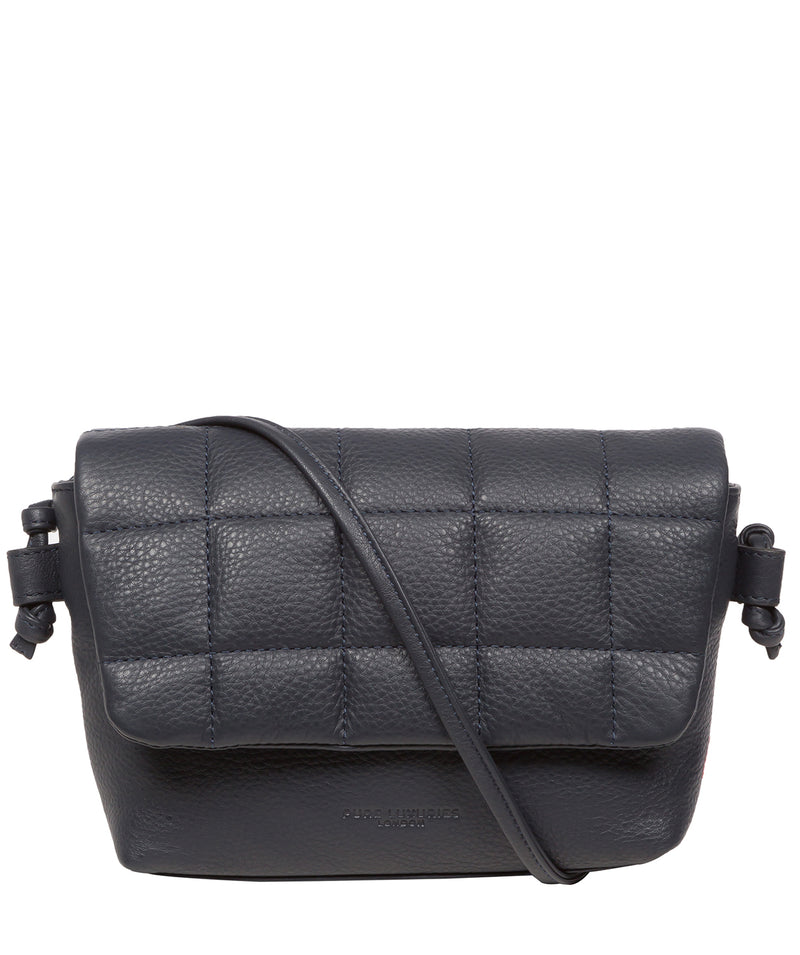 Pure Luxuries Marylebone Collection Bags: 'Zoey' Navy Nappa Leather Cross Body Bag