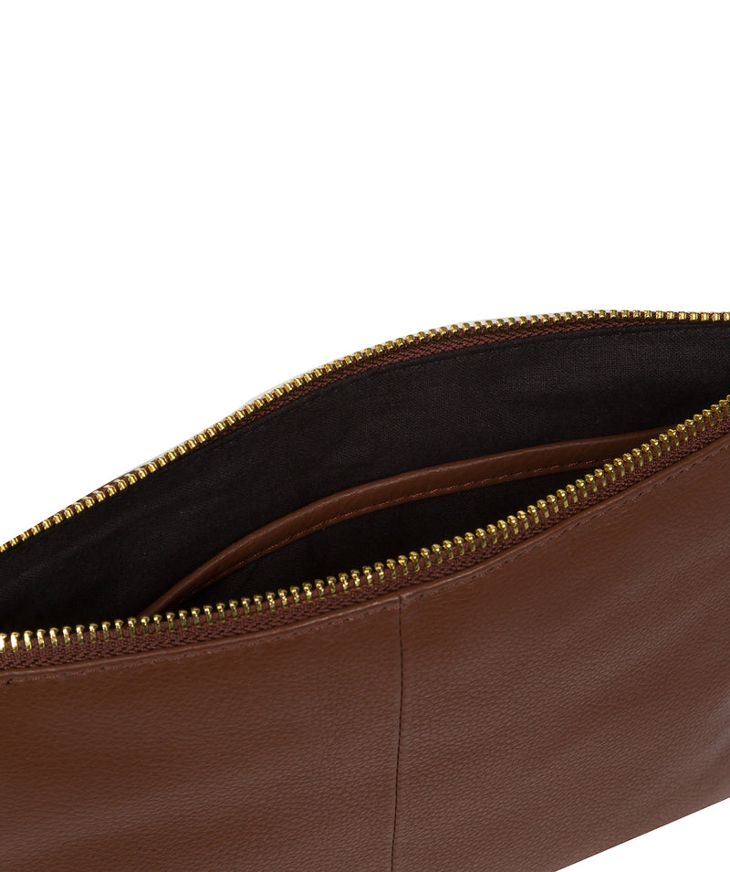 Pure Luxuries Marylebone Collection Bags: 'Hannah' Dark Tan Nappa Leather Cross Body Bag