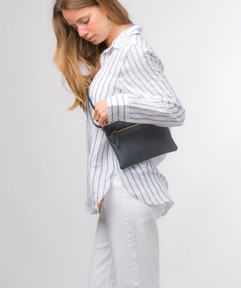 Pure Luxuries Marylebone Collection Bags: 'Hannah' Navy Nappa Leather Cross Body Bag