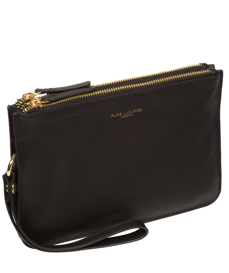 Pure Luxuries Marylebone Collection Bags: 'Addison' Black Nappa Leather Clutch Bag
