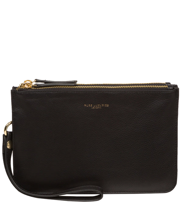 Pure Luxuries Marylebone Collection Bags: 'Addison' Black Nappa Leather Clutch Bag