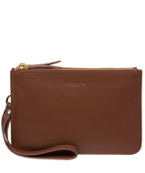 Pure Luxuries Marylebone Collection Bags: 'Addison' Dark Tan Nappa Leather Clutch Bag