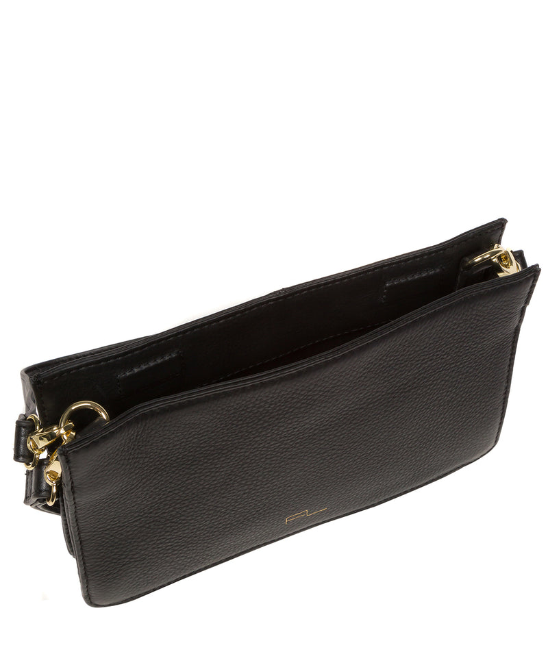 Pure Luxuries Marylebone Collection Bags: 'Layla' Black Nappa Leather Grab Clutch Bag