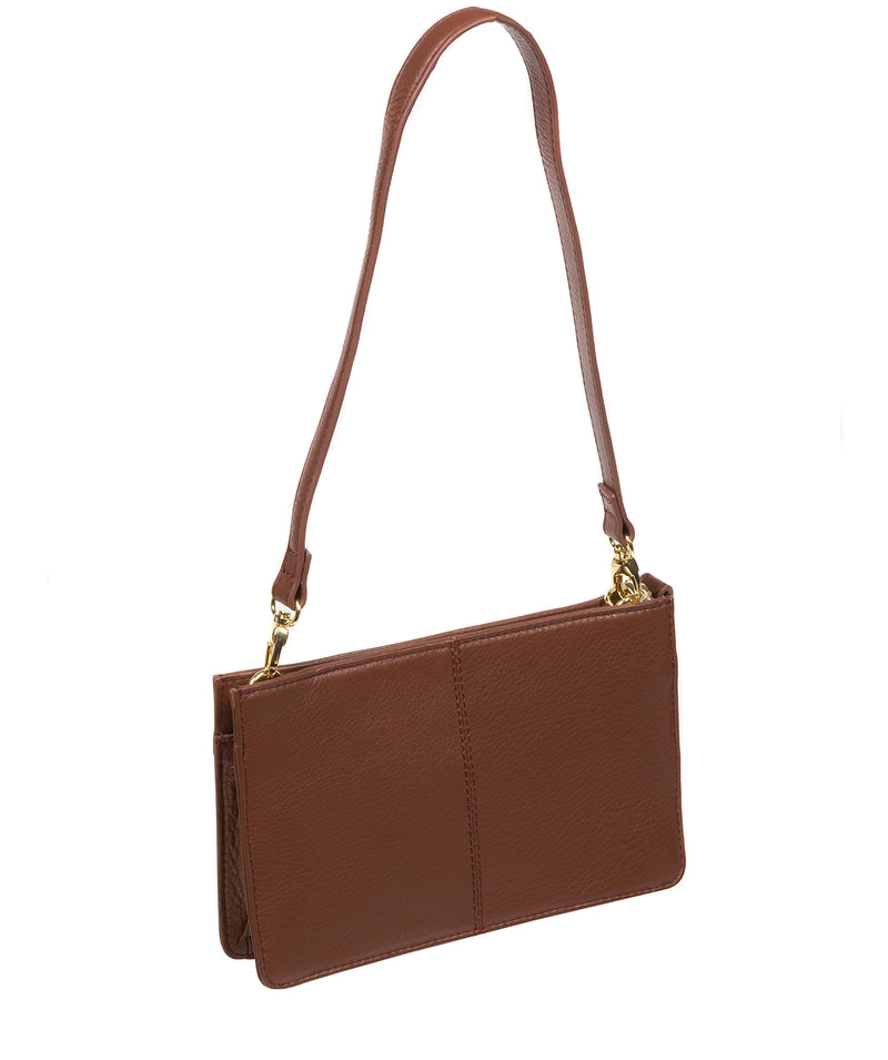 Pure Luxuries Marylebone Collection Bags: 'Layla' Dark Tan Nappa Leather Grab Clutch Bag