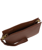 Pure Luxuries Marylebone Collection Bags: 'Layla' Dark Tan Nappa Leather Grab Clutch Bag