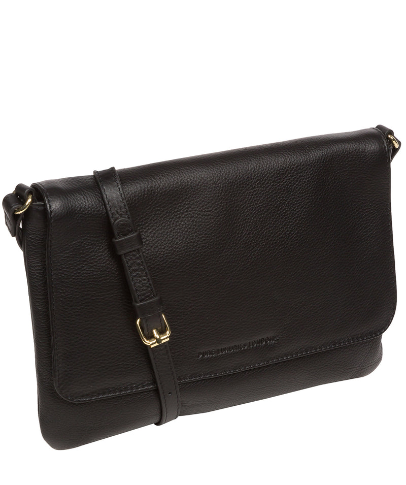 Pure Luxuries Marylebone Collection Bags: 'Ruby' Black Nappa Leather Cross Body Bag