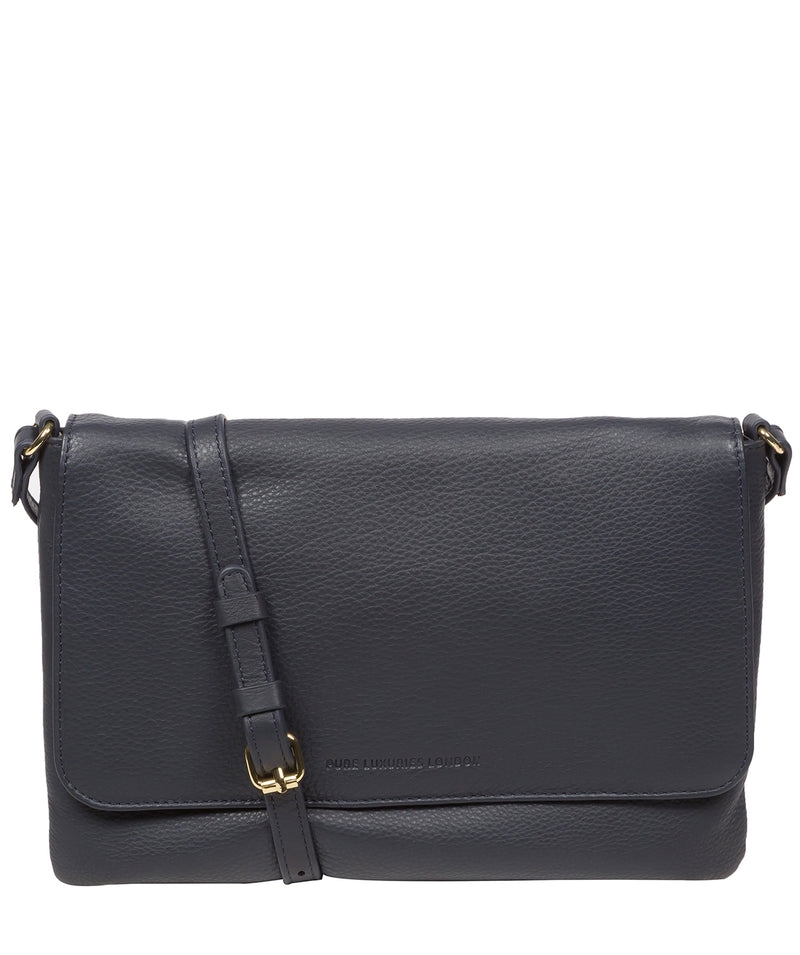 Pure Luxuries Marylebone Collection Bags: 'Ruby' Navy Nappa Leather Cross Body Bag