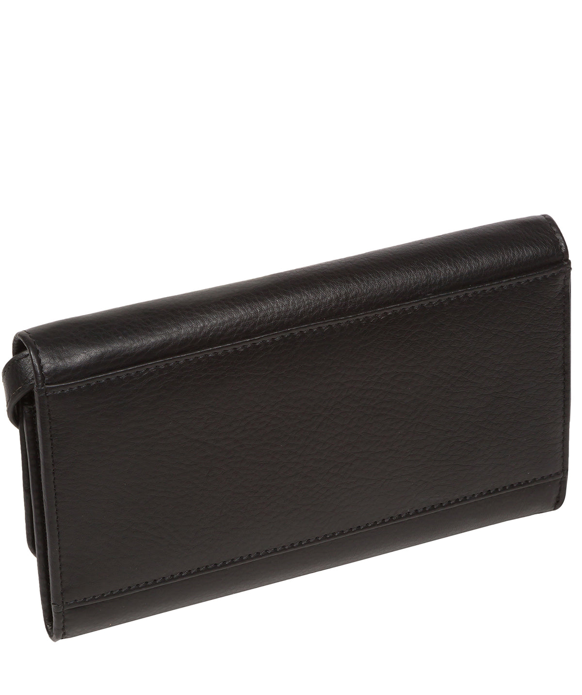 Nappa leather clutch bag showing strap detail