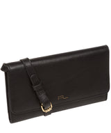Pure Luxuries London #product-type#: 'Saffron' Black Nappa Leather Cross Body Clutch Bag